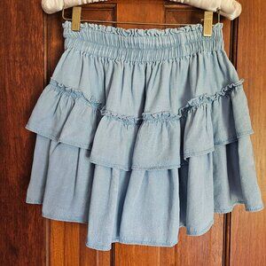 Stellah Tiered Ruffle Mini Skirt Sz XS
